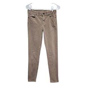 J.Crew Toothpick Corduroy Skinny Pants Tan Size 26 Stretch